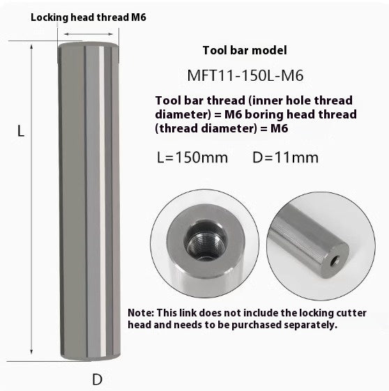 6034 MFT tungsten steel anti-vibration cutter shank lock tooth cutter shank high precision end milling cutter shank monolithic alloy interchangeable carbide head Shandong Denso Pricision Tools Co.,Ltd.
